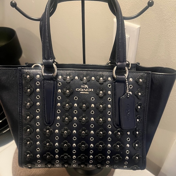 Coach Blue Swagger Bag with Floral Detail (includes shoulder strap) - Picture 8 of 9